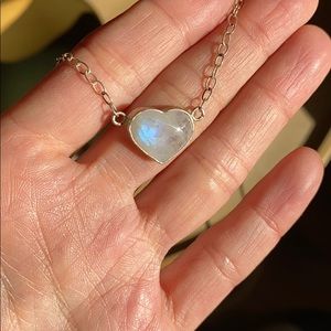 Moonstone heart necklace
